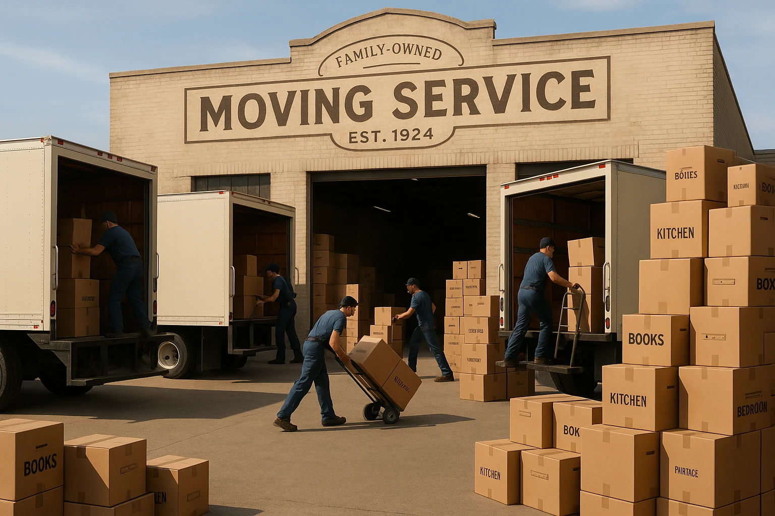 moving & storage service: loading a truck