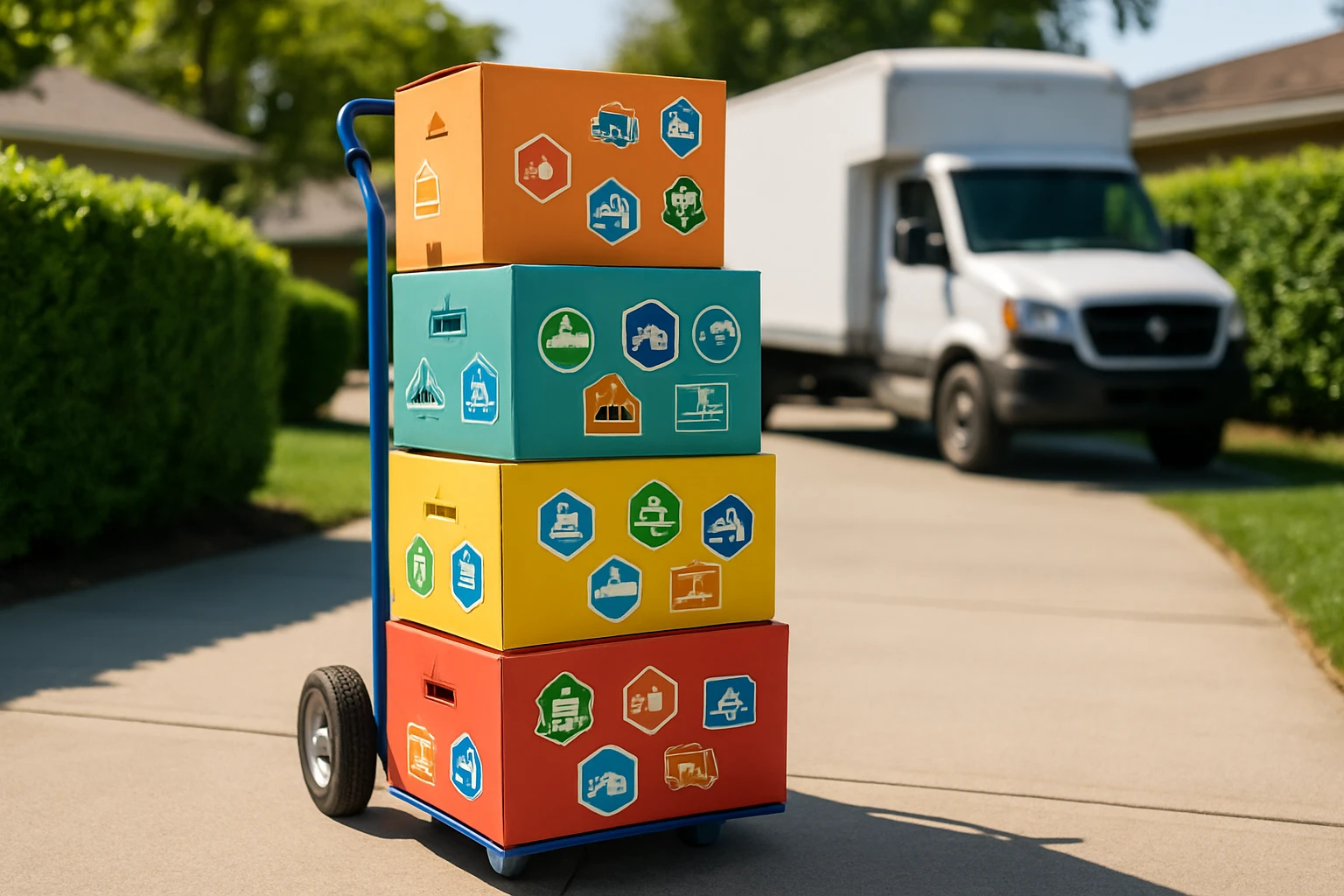 moving & storage service: loading a truck