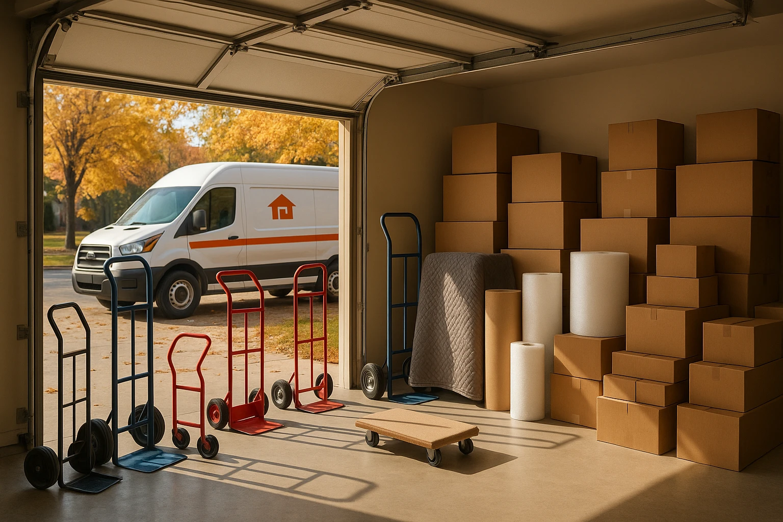 moving & storage service: loading a truck