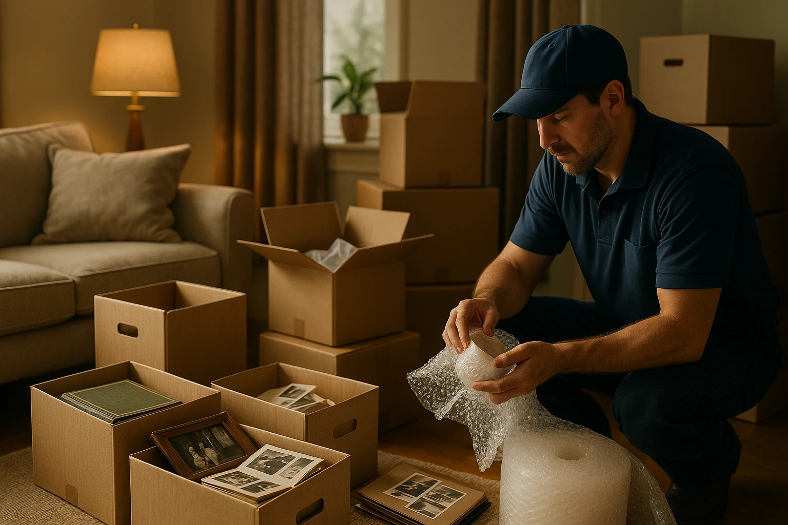 moving & storage service: loading a truck