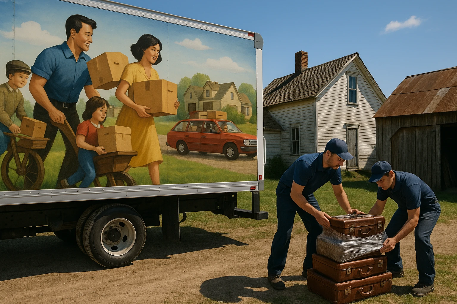 moving & storage service: loading a truck
