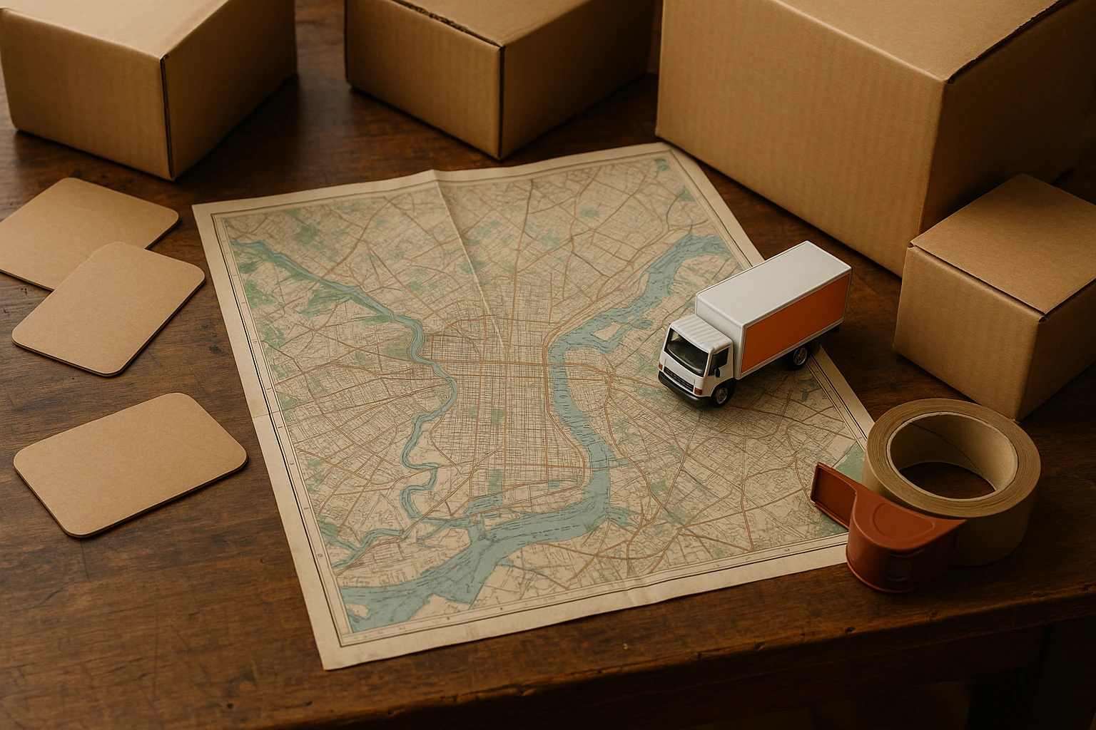 moving & storage service: loading a truck