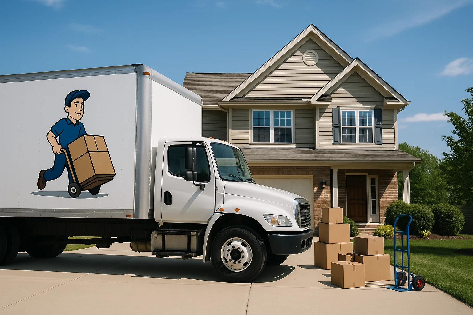 A moving truck with the