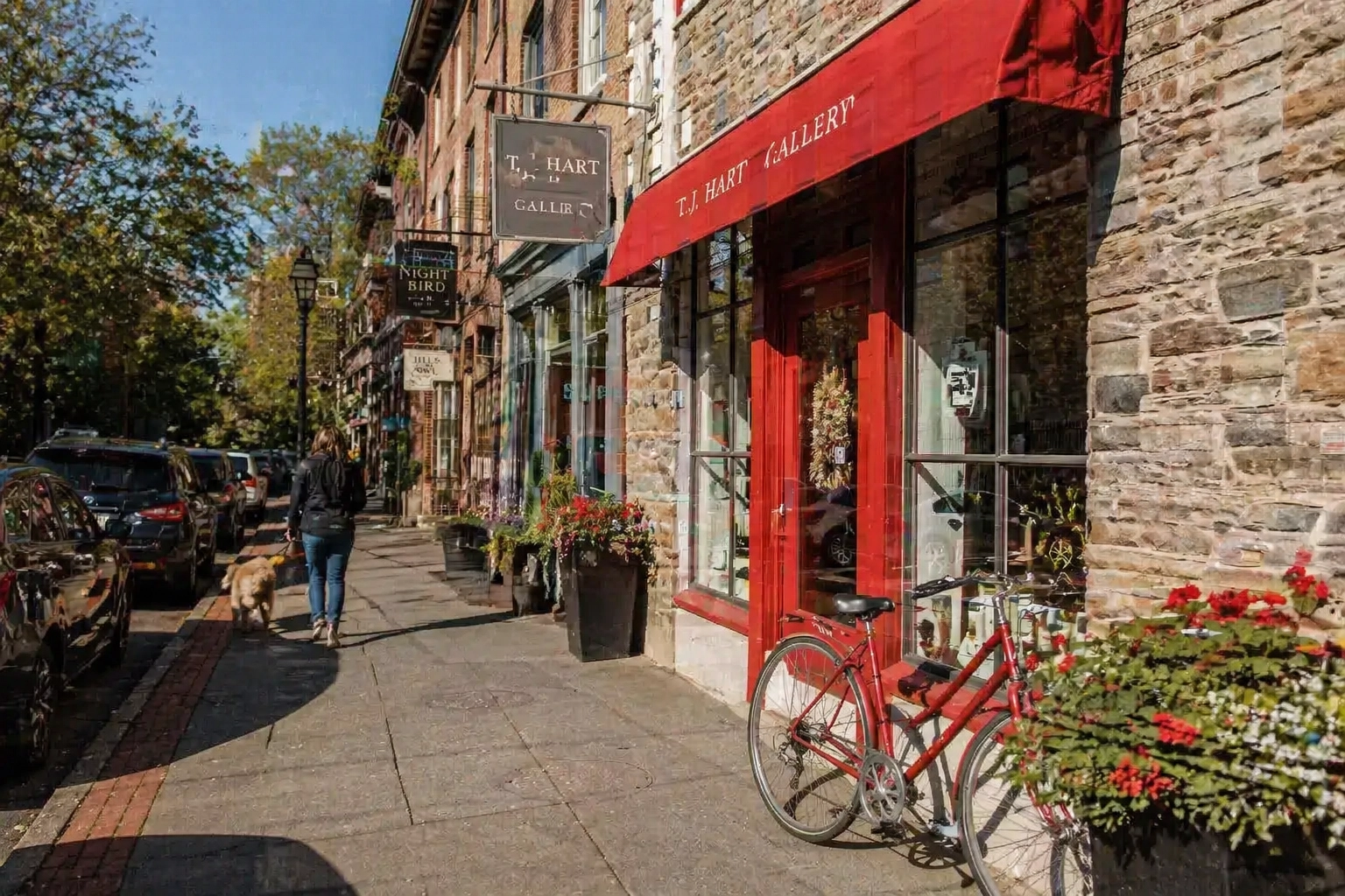 Scenic Historic Street in New Hope, PA