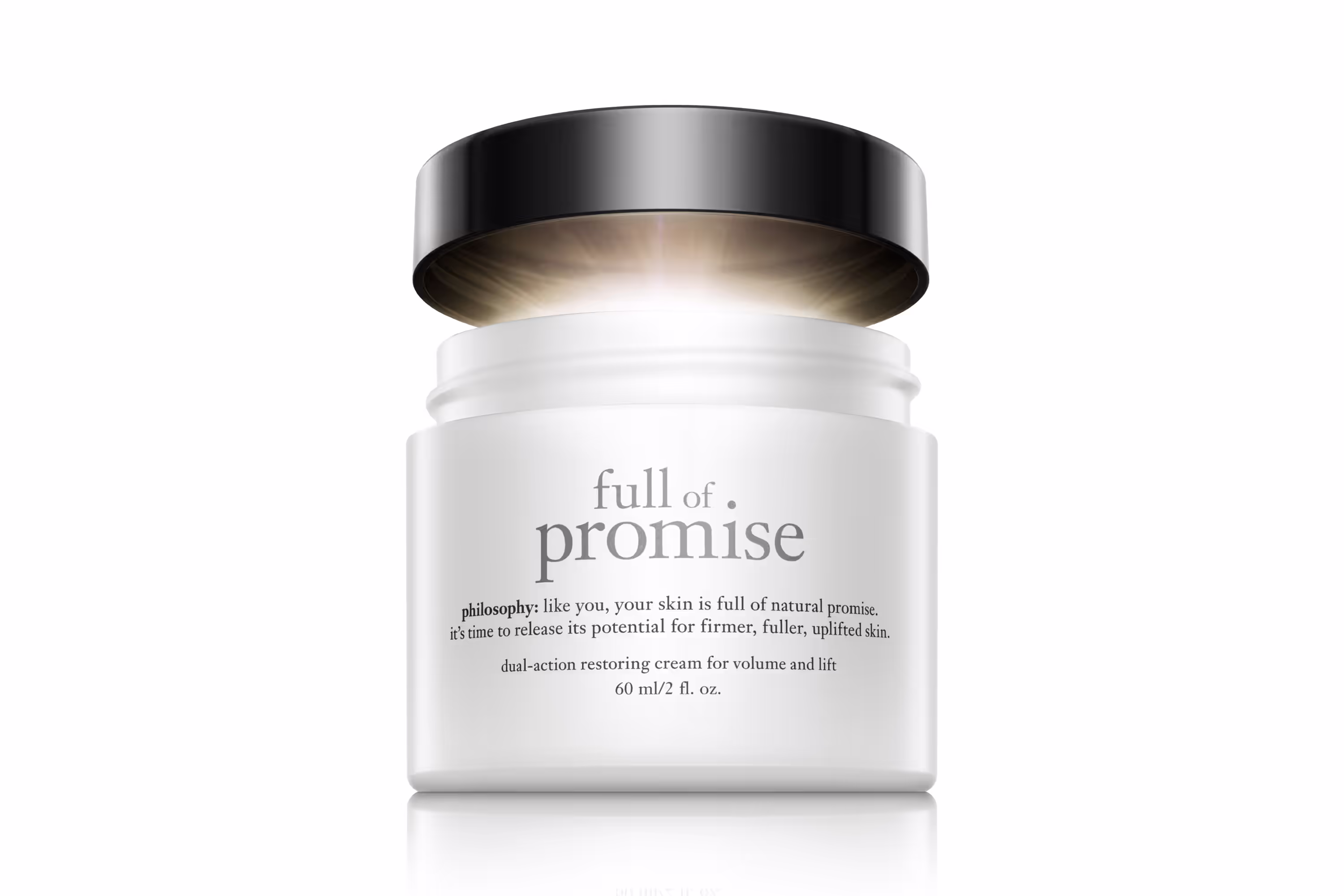 Philosophy 'Full of Promise' moisturizing cream jar on a clean white background