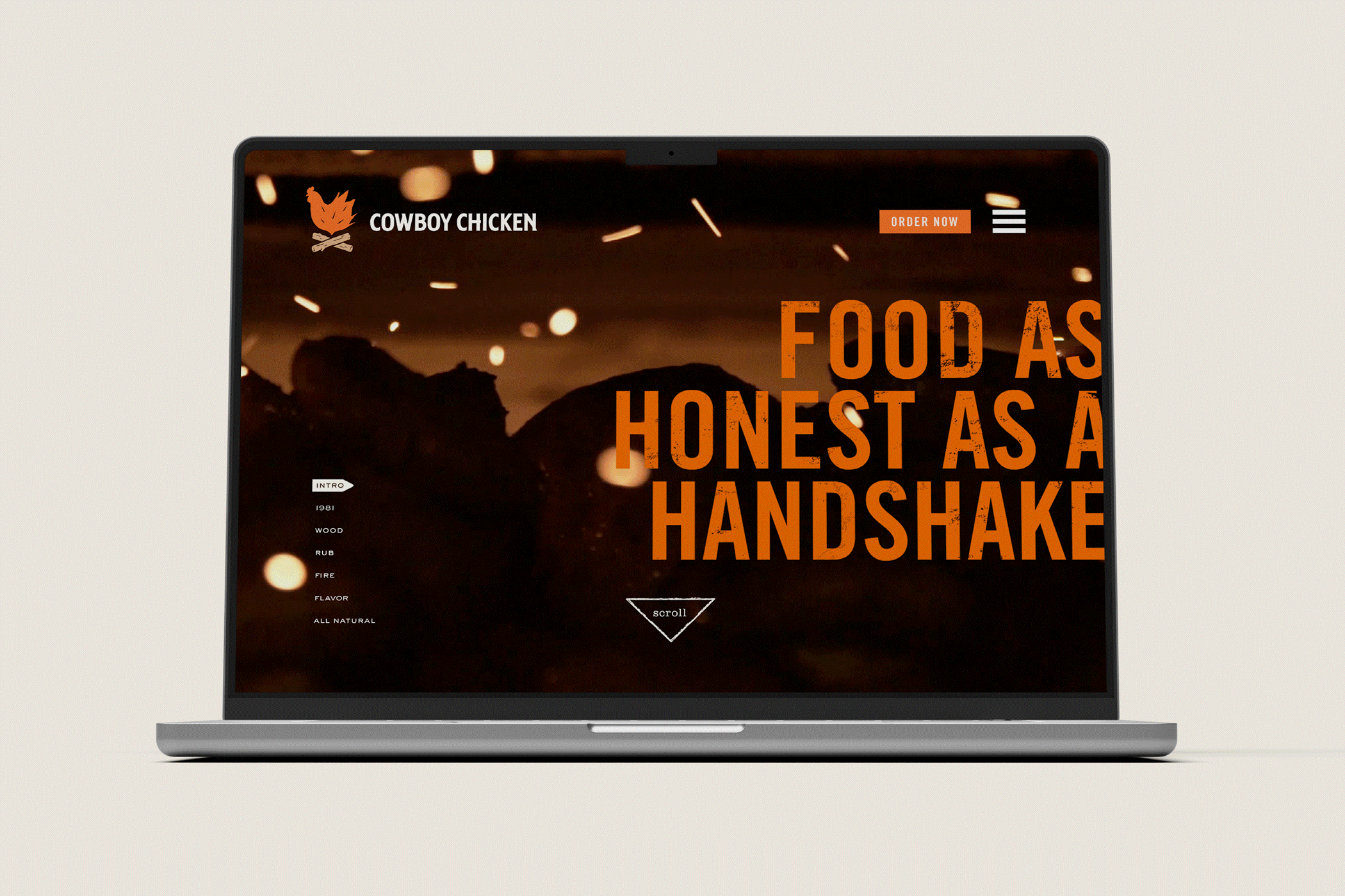 Cowboy Chicken website design slideshow