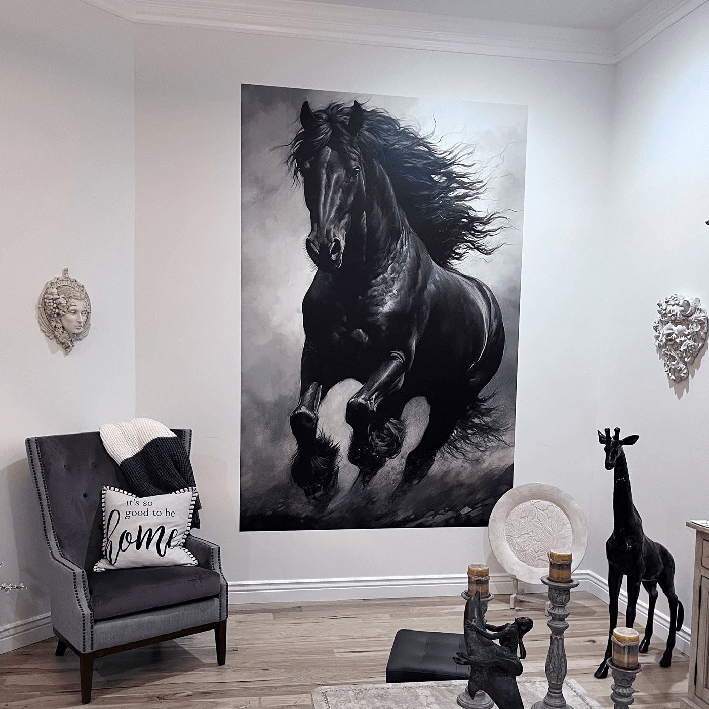 custom wall art of a wild horse