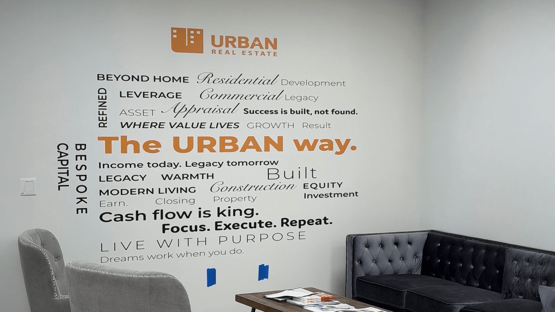 tag cloud wall print for office