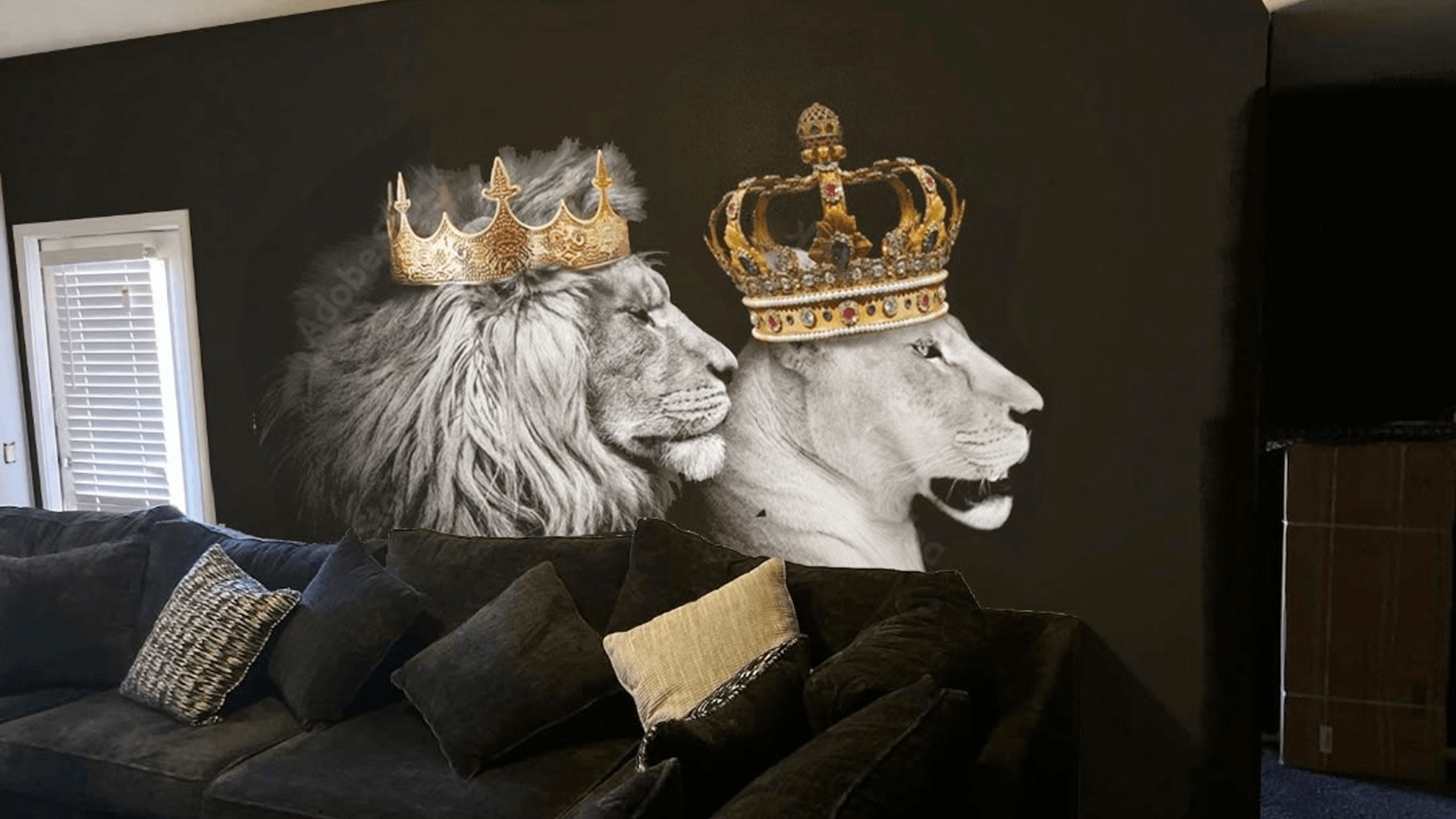 lions wall art for living room