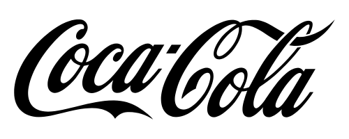 Coca-Cola logo in classic white script on a red background.