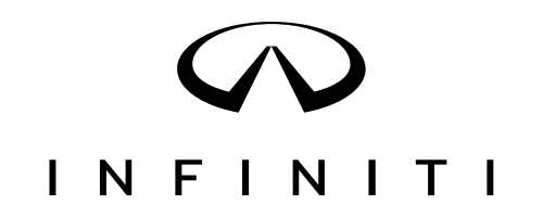 Infiniti car brand logo featuring a stylized silver oval with a pointed top on black background.