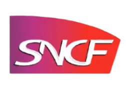 Logo de SNCF, la société nationale des chemins de fer français.