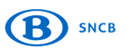 Logo SNCB with a stylized blue B inside an oval next to letters SNCB.