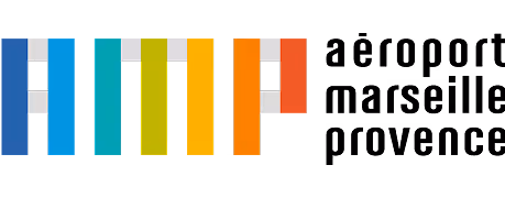Logo stylisé de HTMP avec barres verticales colorées en bleu, vert, jaune, gris, orange et rouge.