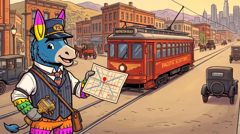 Ernesto with Red Cars - LA History and Urban Growth