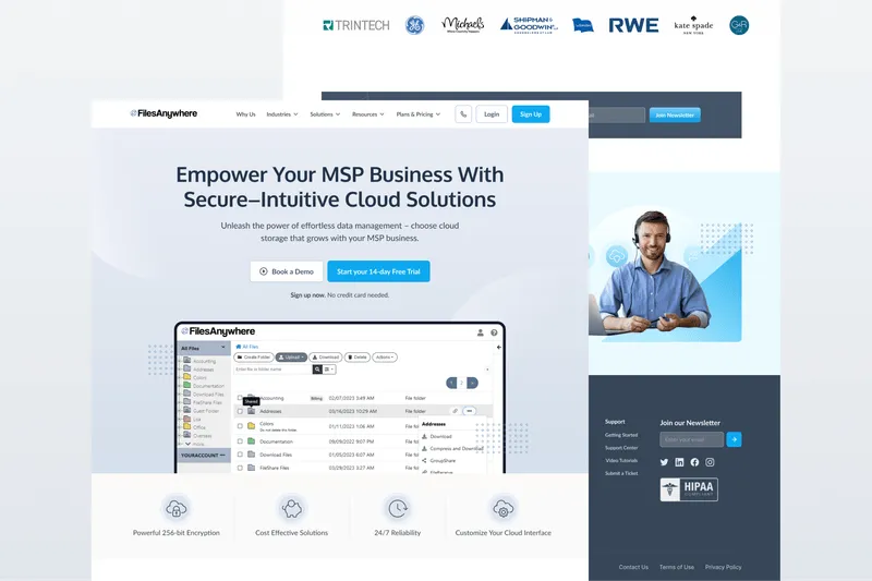 Cloud storage website design