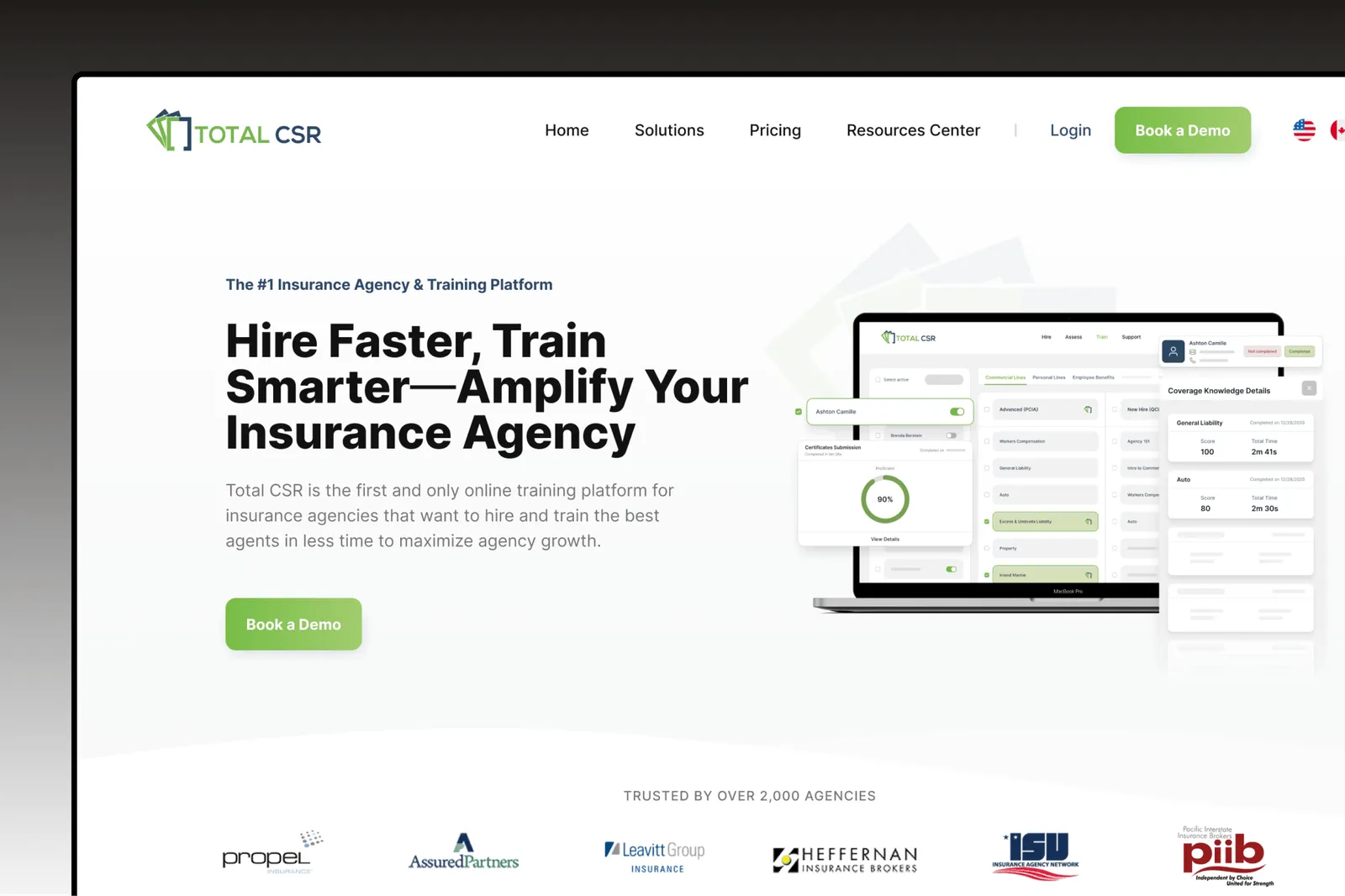 Total CSR website mockup