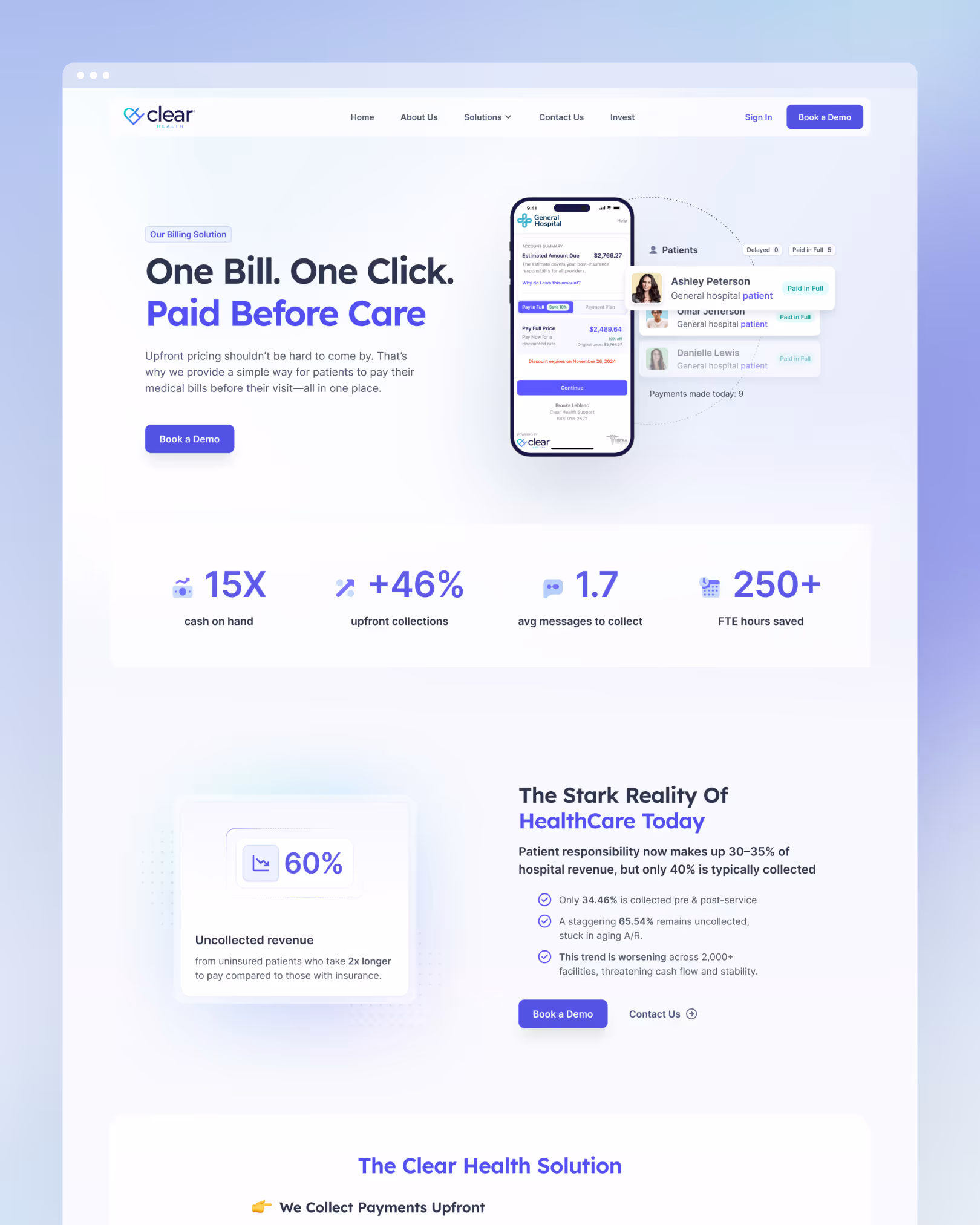 Billing solution website design