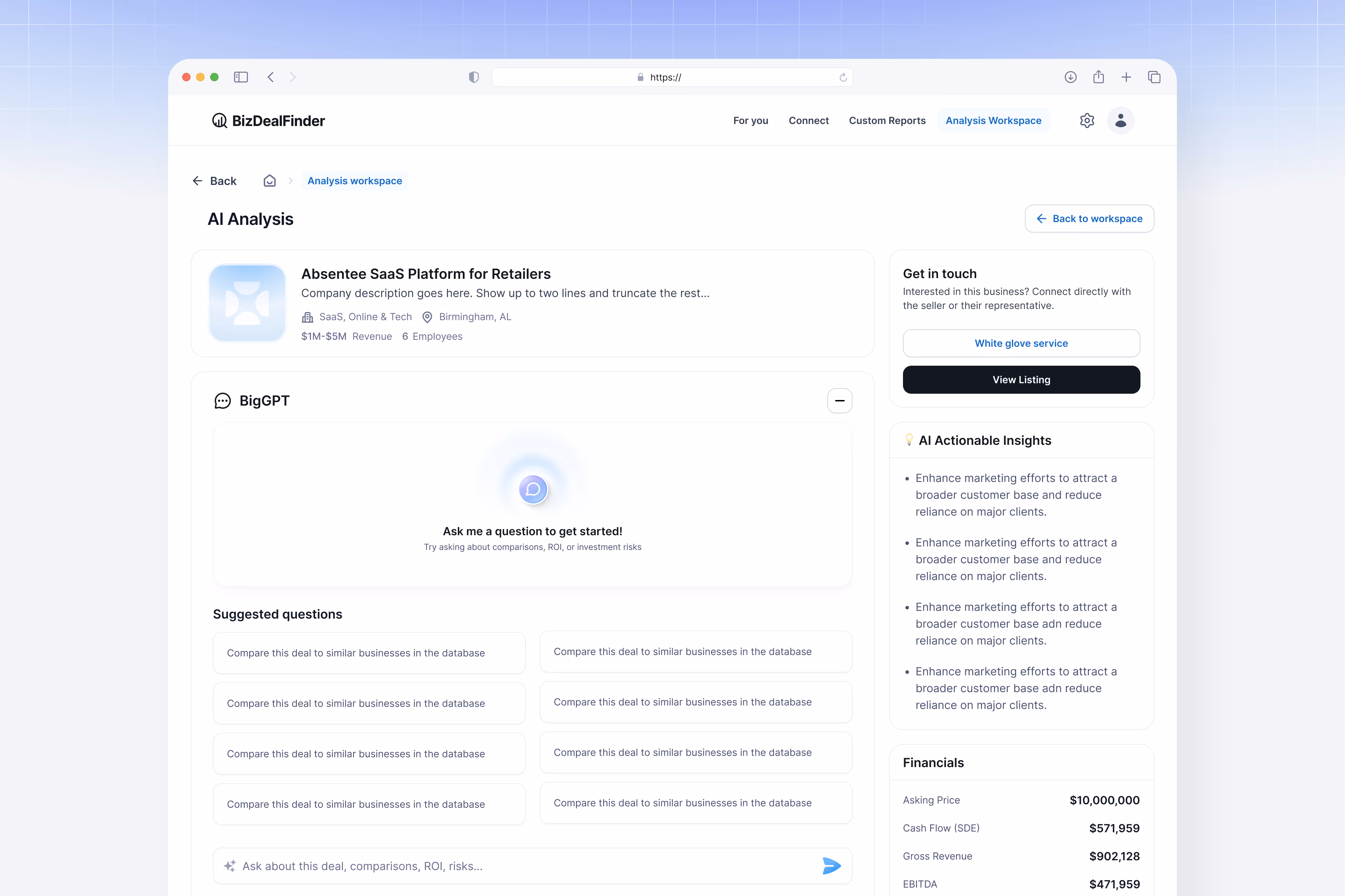 Dashboard design mockup