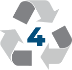 Recycling symbol with the number 4 in the center representing LDPE plastic.