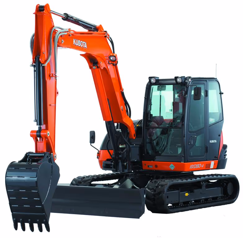Kubota mini excavator with bucket and blade