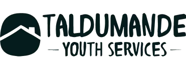 Taldamunde Adventure logo with mountain and river design.