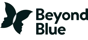 Beyond Blue logo with stylized butterfly icon and text.