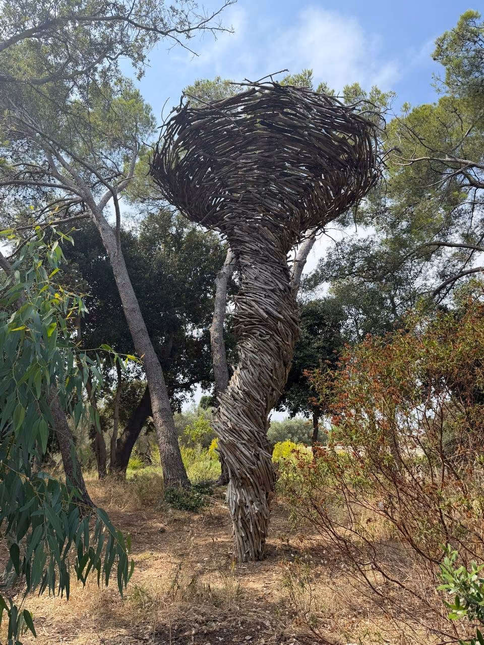 Un nid géant, sculpture dans le parc de la Villa Carmignac