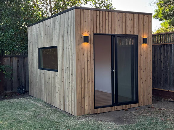Modern Cube backyard shed with a contemporary design in the San Francisco Bay Area, California