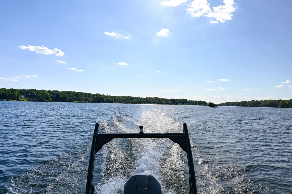 Boat wake on Lake Anna