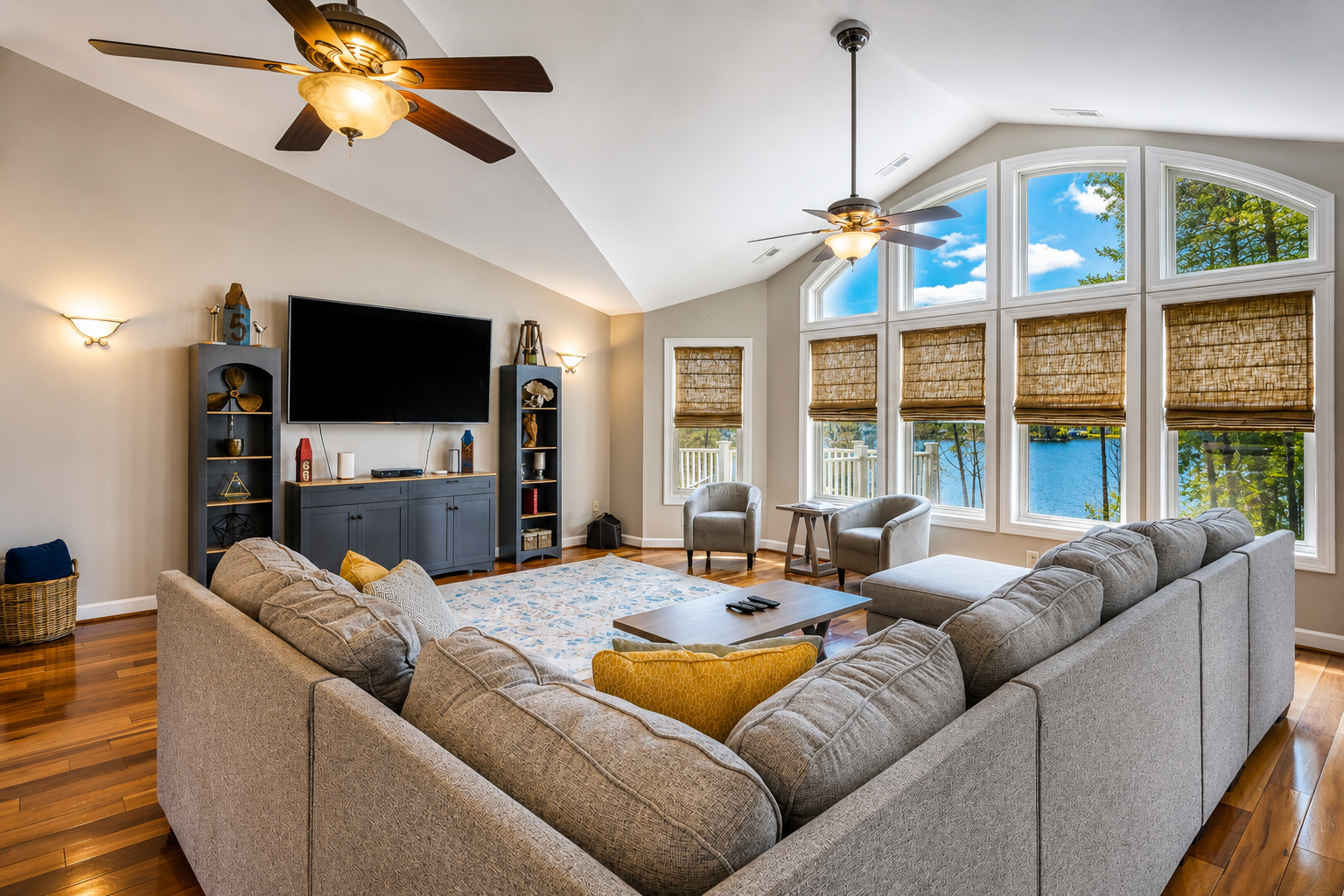 Lakeview living room in a Lake Anna vacation home