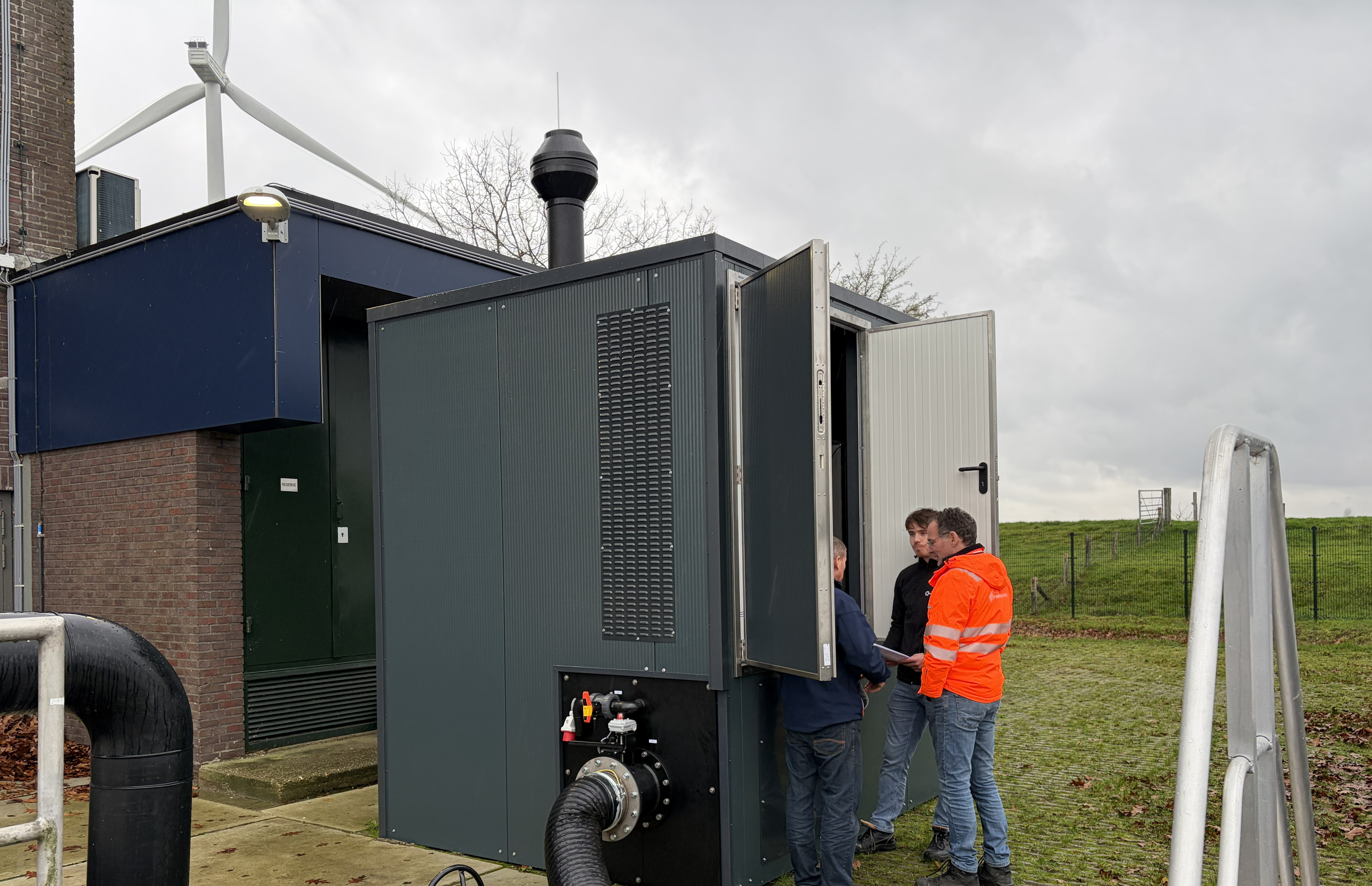 AirShield One pilot installation and site team at Moerdijk, treating mixed wastewater exhaust air