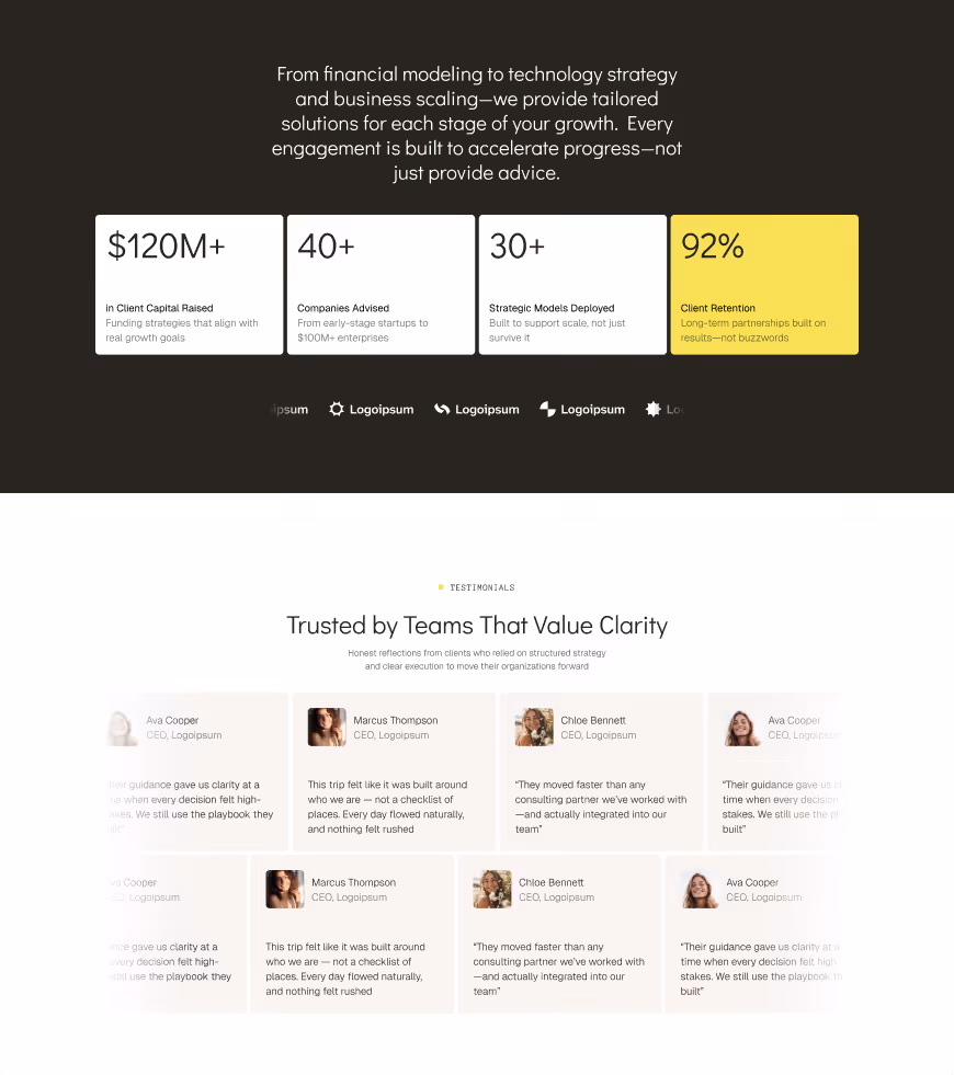 Consulting & strategist Webflow template
