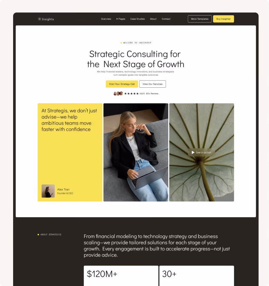 Consulting & strategist Webflow template