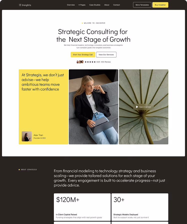 Consulting & strategist Webflow template