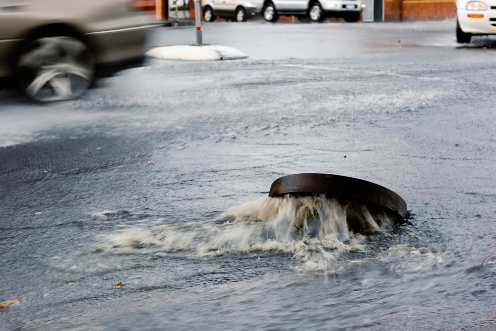 sewer overflowing