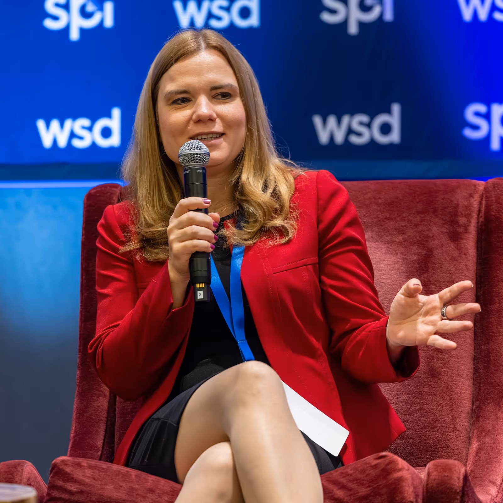 Aly Murray, Founder and Executive Director at UPchieve speaking during a panel at SPI USA 2025, the Structured Products Conference.