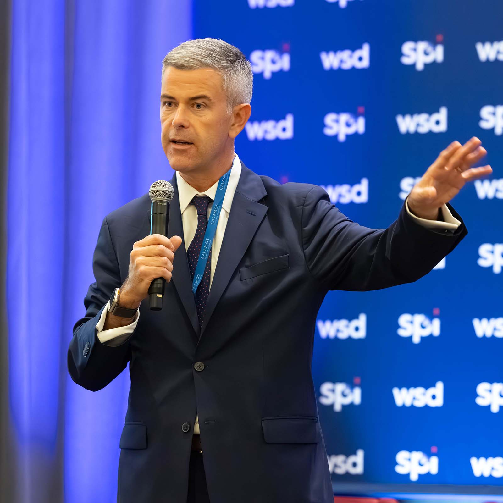 A structured products expert speaking during a panel at SPI USA 2025, the Structured Products Conference.