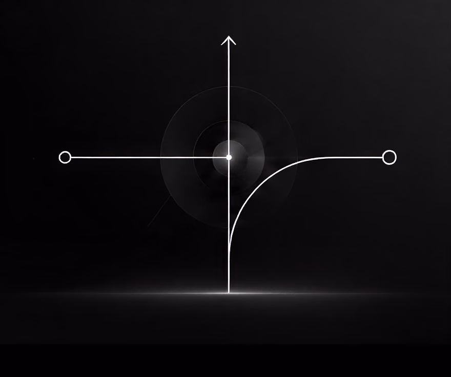 Minimalist line icon of an upward growth curve