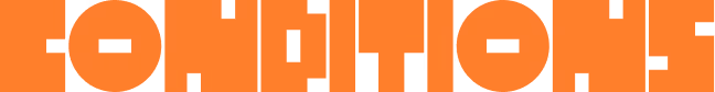 The word CONDITIONS in large, bold, uppercase orange letters against a white background.