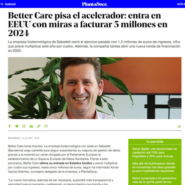 Better Care trepitja l'accelerador: entra als Estats Units amb l'objectiu de tenir una facturació de 5 milions el 2024