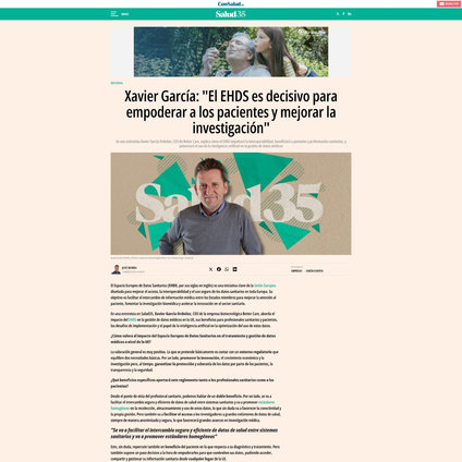 Xavier García: “L'EHDS és decisiu per potenciar els pacients i millorar la recerca”