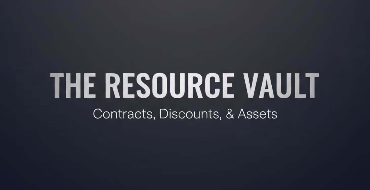 The Resource Vault: Contracts, Discounts, & Assets