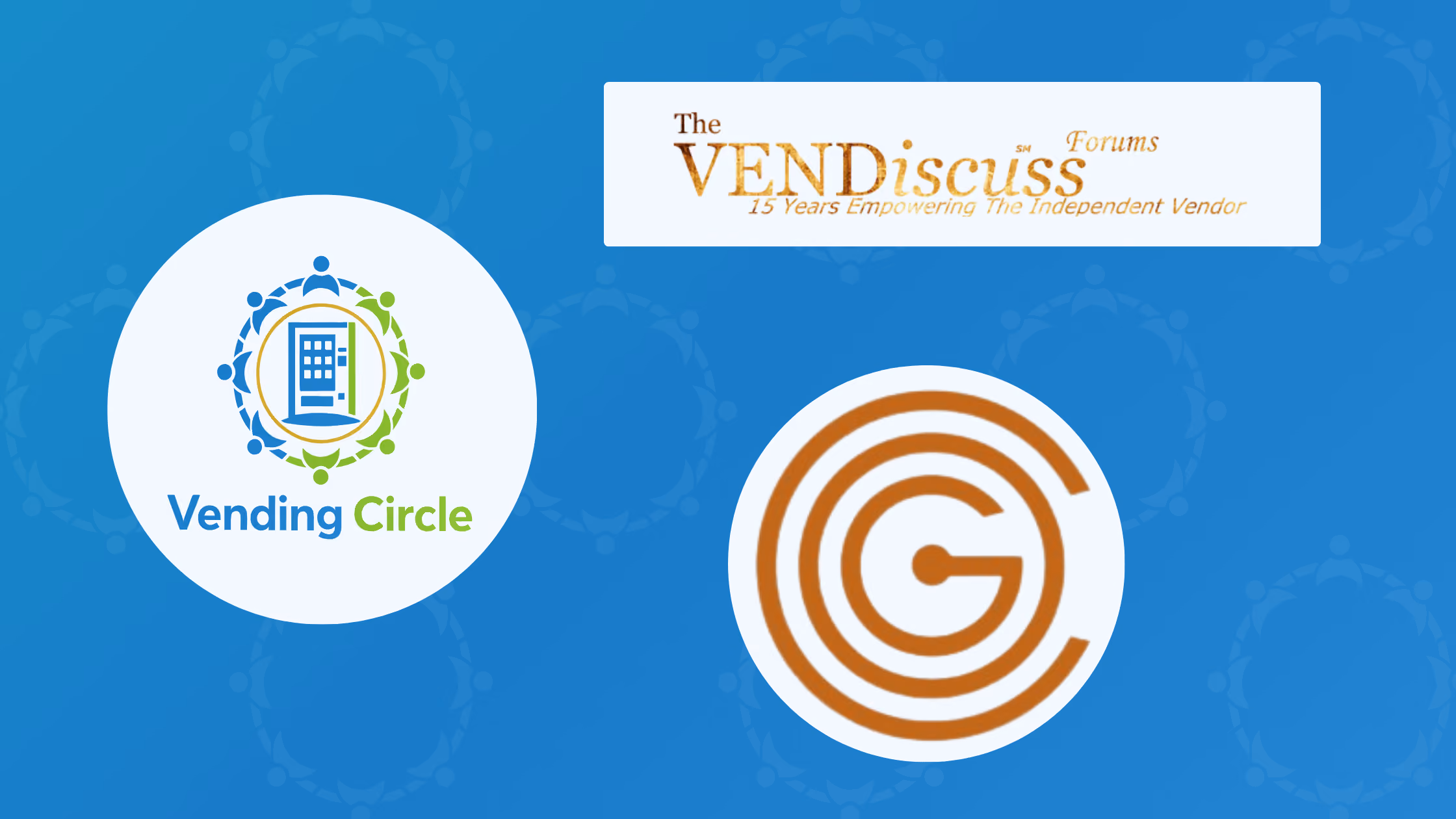 Comparison graphic featuring Vending Circle, VENDiscuss Forums, and a third vending industry community logo.