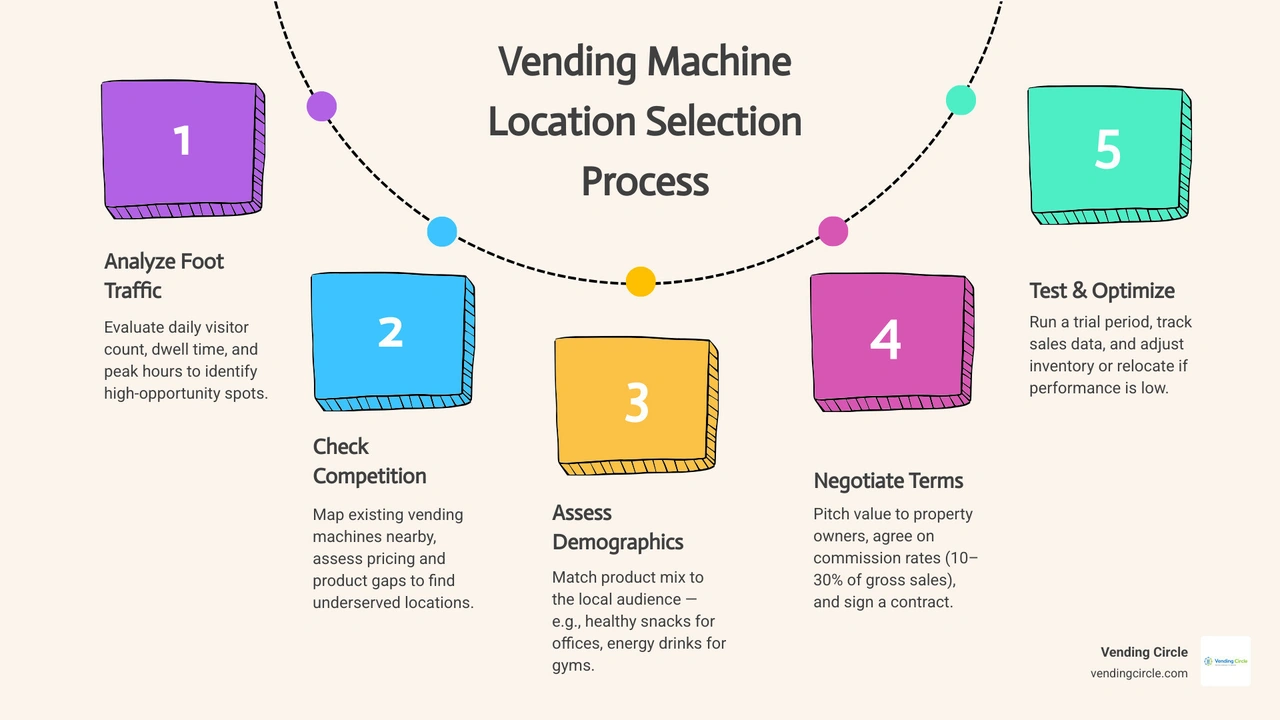 infographic showing top vending machine locations ranked by foot traffic, dwell time, and profitability infographic infographic showing top vending machine locations ranked by foot traffic, dwell time, and profitability infographic