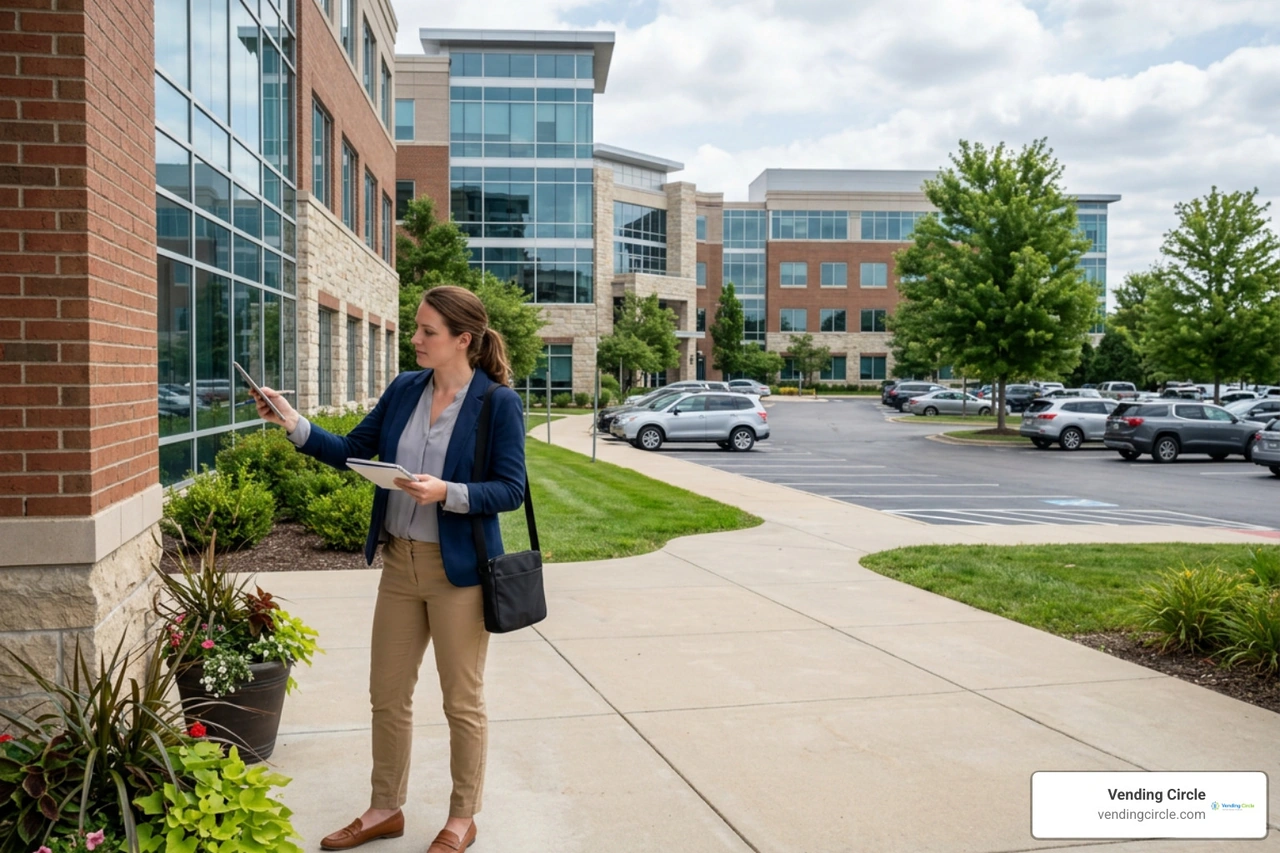 commercial office park scouting for vending placement