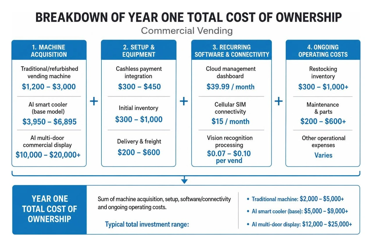 breakdown of year one total cost of ownership for commercial vending breakdown of year one total cost of ownership for commercial vending