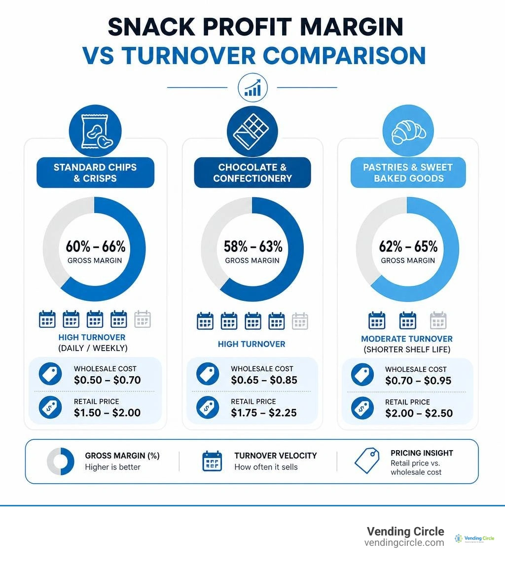 Snack profit margin vs turnover comparison infographic