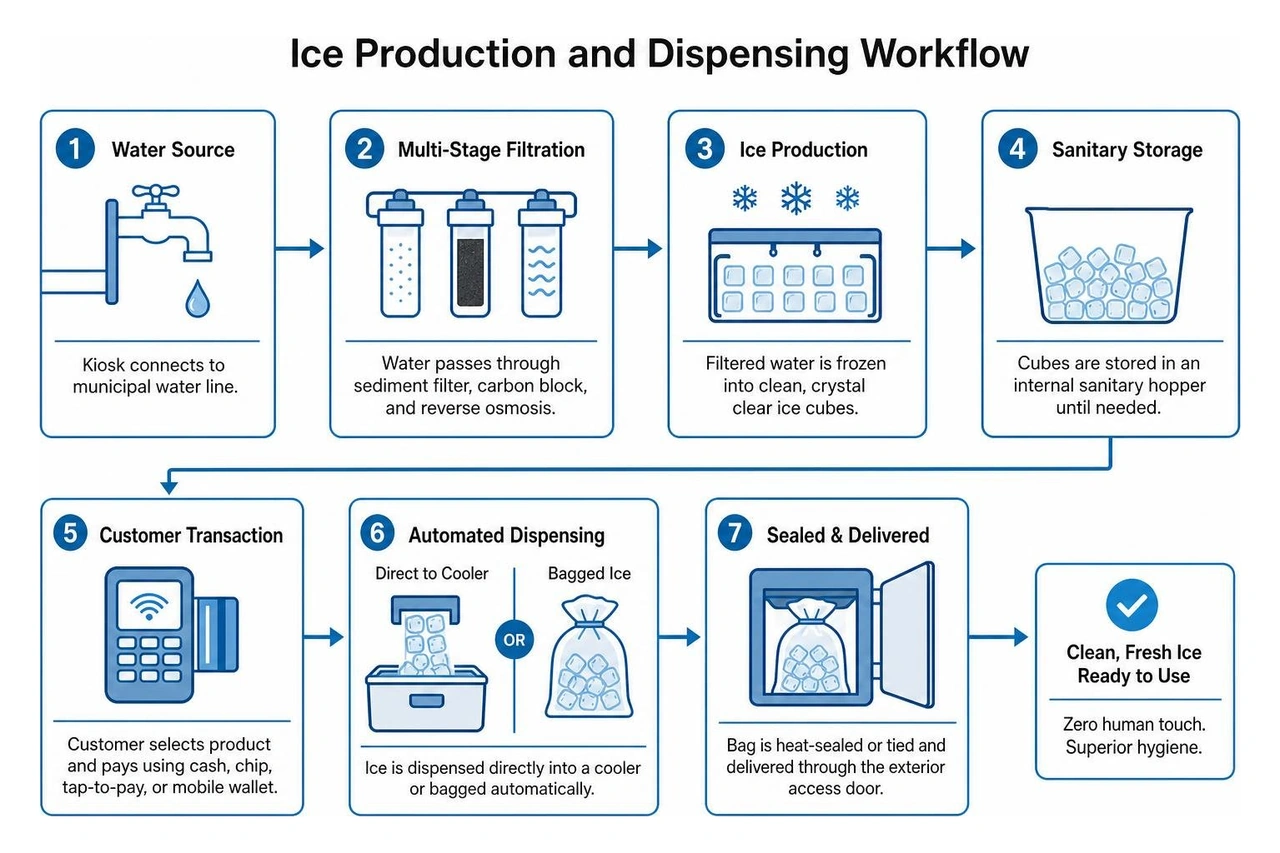 Ice Production and Dispensing Workflow Ice Production and Dispensing Workflow