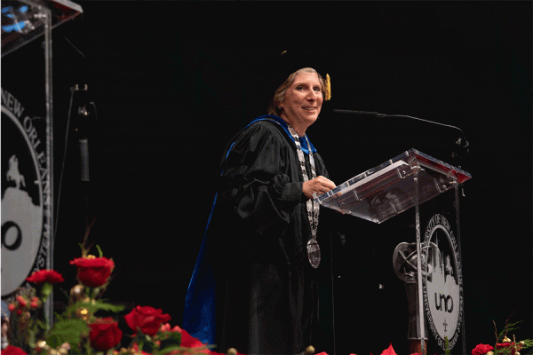 University of New Orleans President Kathy Johnson is the eighth president and the first woman to helm UNO in its 65-year history.
